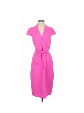 JCrew Pink Sheath Midi Dress with Cap Sleeves